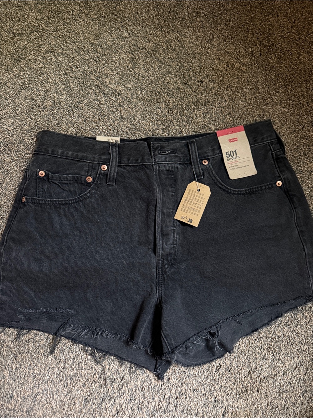 NWT Levi's Black 501 High-Rise Jean Shorts